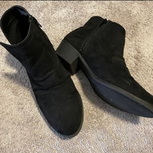 Lane Bryant black suede slouch ankle boots size 11